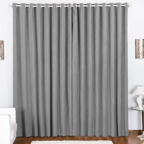 Cortina Duda 3,00m X 2,80m Metros Cinza Tecido Oxford para Sala ou Quarto
