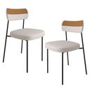 Ver imagem 1 de Kit 02 Cadeiras Decorativas Estofada Sala de Jantar Melina F01 Linho Bege - Lyam Decor