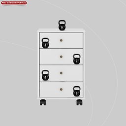Mesa de Cabeceira Presence 4 Gavetas 45 Cm C/ Rodinha - Criado Demobile:branco - 10