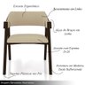 Kit 6 Cadeiras Sala de Jantar e Jogos Carteados Madeira Maciça Poker Linho Offwhite-capuccino G42 - 6