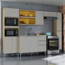 Ver imagem 1 de Cozinha Ambiente Aline com Balcão e Paneleiro Damasco Off White - Poquema