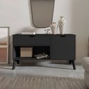 Ver imagem 1 de Buffet Aparador Retrô London Preto Pés Palito Rv Móveis