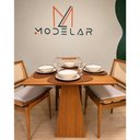 Ver imagem 3 de Mesa de Jantar Loft Quadrada MDF 90cm Amadeirado Freijó Modelar Art Moveis