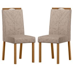 Cadeira para Mesa de Jantar Anitta Kit 2 Peças Ype Camurça Marrom – New Ceval - 1