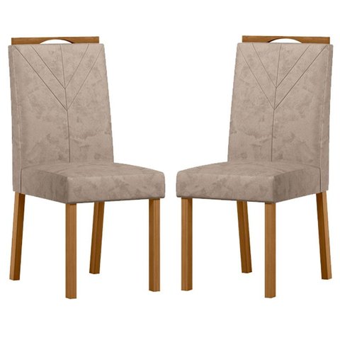 Cadeira para Mesa de Jantar Anitta Kit 2 Peças Ype Camurça Marrom – New Ceval