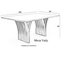 Ver imagem 3 de Conjunto De Sala De Jantar Yady 160 Vidro Tabaco