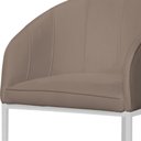 Ver imagem 3 de Poltrona Estilo Banqueta Mia Tecido Suede Base Metal Branco - Estopar Poltrona Mia Base Branca Suede