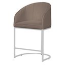 Ver imagem 1 de Poltrona Estilo Banqueta Mia Tecido Suede Base Metal Branco - Estopar Poltrona Mia Base Branca Suede