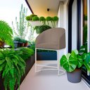 Ver imagem 2 de Poltrona Estilo Banqueta Mia Tecido Suede Base Metal Branco - Estopar Poltrona Mia Base Branca Suede