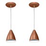 Kit Com 02 Lustres Pendentes De Aluminio - 17cm x 13cm -  Rose Gold / Cobre - 1