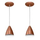 Ver imagem 1 de Kit Com 02 Lustres Pendentes De Aluminio - 17cm x 13cm - Rose Gold / Cobre