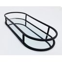 Ver imagem 4 de Bandeja Oval Espelhada Metal Preto Lavabo Multiuso 30x12cm