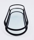 Ver imagem 3 de Bandeja Oval Espelhada Metal Preto Lavabo Multiuso 30x12cm