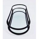 Ver imagem 3 de Bandeja Oval Espelhada Metal Preto Lavabo Multiuso 30x12cm