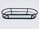 Ver imagem 2 de Bandeja Oval Espelhada Metal Preto Lavabo Multiuso 30x12cm