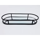 Ver imagem 2 de Bandeja Oval Espelhada Metal Preto Lavabo Multiuso 30x12cm