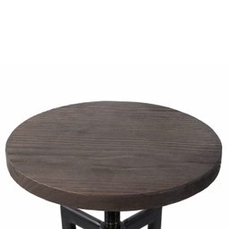 Banqueta Industrial Turner - Assento giratório - Vintage - Preto - 3