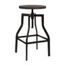 Banqueta Industrial Turner - Assento giratório - Vintage - Preto - 1
