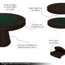 Ver imagem 4 de Conjunto Mesa de Jogos Carteado Bellagio Tampo Reversível Verde e 6 Cadeiras Madeira Poker Base Cone