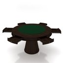 Ver imagem 2 de Conjunto Mesa de Jogos Carteado Bellagio Tampo Reversível Verde e 6 Cadeiras Madeira Poker Base Cone