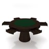 Conjunto Mesa de Jogos Carteado Bellagio Tampo Reversível Verde e 6 Cadeiras Madeira Poker Base Cone - 2