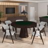 Conjunto Mesa de Jogos Carteado Bellagio Tampo Reversível Verde e 6 Cadeiras Madeira Poker Base Cone - 1