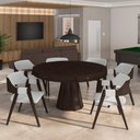 Ver mais imagens de Conjunto Mesa de Jogos Carteado Bellagio Tampo Reversível Verde e 6 Cadeiras Madeira Poker Base Cone