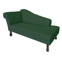 Ver imagem 5 de Recamier Divã para Sala Cecilia Pés Retro Tabaco 1.60cm Suede Verde - Incasa Decor