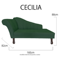 Ver imagem 6 de Recamier Divã para Sala Cecilia Pés Retro Tabaco 1.60cm Suede Verde - Incasa Decor