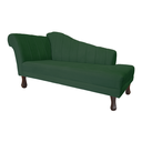 Ver imagem 3 de Recamier Divã para Sala Cecilia Pés Retro Tabaco 1.60cm Suede Verde - Incasa Decor