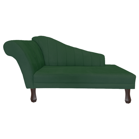 Recamier Divã para Sala Cecilia Pés Retro Tabaco 1.60cm Suede Verde - Incasa Decor