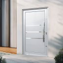 Ver imagem 2 de Porta Pivotante Alumínio Lambril Evolution c/Pux.e.Elite Branco 240x150 Brimak