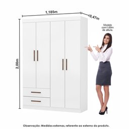 Guarda-roupa Casal Modulado 5 Portas com Cama Hercules 4 Portas 4 Gavetas - 4