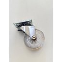 Ver imagem 3 de Rodízios de Silicone Giratórios com e sem Freio, Transparentes, 4 Peças, Base Metálica Prata