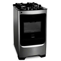 Fogão Consul 4 Bocas Cor Inox com Mesa de Vidro e Trempe de Ferro Fundido - Cfo4Var Bivolt - 4