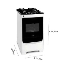 Fogão Consul 4 Bocas Branco com Mesa de Vidro e Trempe de Ferro Fundido - Cfo4Vab - 8