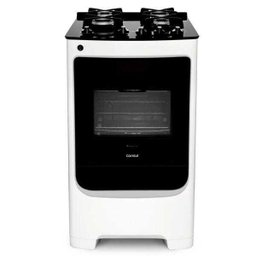 Fogão Consul 4 Bocas Branco com Mesa de Vidro e Trempe de Ferro Fundido - Cfo4Vab - 1