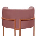 Ver imagem 4 de Kit 4 Poltronas Reforçada Decorativa Sala Nayara Base Ferro Bronze Suede Rose