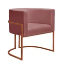 Ver imagem 5 de Kit 4 Poltronas Reforçada Decorativa Sala Nayara Base Ferro Bronze Suede Rose