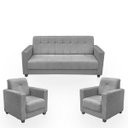 Ver imagem 1 de Sofá + 2 Poltrona para Sala de Estar Moderno Confortável Veneza Suede