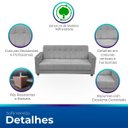 Ver imagem 3 de Sofá + 2 Poltrona para Sala de Estar Moderno Confortável Veneza Suede