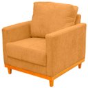 Ver imagem 3 de Kit Poltrona e Sofa Berlim 2 Lugar Base de Madeira Tecido Impermeavel Terracota