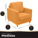 Ver imagem 5 de Kit Poltrona e Sofa Berlim 2 Lugar Base de Madeira Tecido Impermeavel Terracota