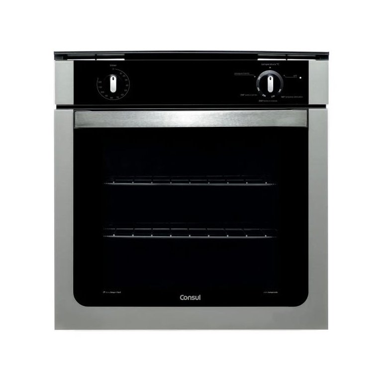 Forno de Embutir A Gás Consul 78 Litros Prata com Grill e Timer Sonoro - Coa84Br