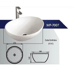 Cuba Apoio Banheiro Porcelana Sobrepor Cerâmica Louça Manplex - 4