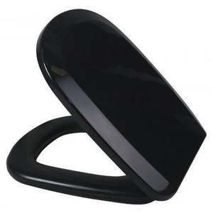 Assento Almofadado Retangular Preto para Vaso