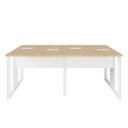 Ver imagem 4 de Plataforma de Trabalho 4 Lugares 1,80m X 1,20m Pé Metal F5 Cor:macadâmia com Branco