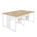 Ver imagem 2 de Plataforma de Trabalho 4 Lugares 1,80m X 1,20m Pé Metal F5 Cor:macadâmia com Branco