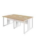 Ver imagem 5 de Plataforma de Trabalho 4 Lugares 1,80m X 1,20m Pé Metal F5 Cor:macadâmia com Branco