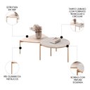 Ver imagem 3 de Mesa de Centro para Sala Pés Metálicos Zira e Nala Quartzo/off - Mpozenato